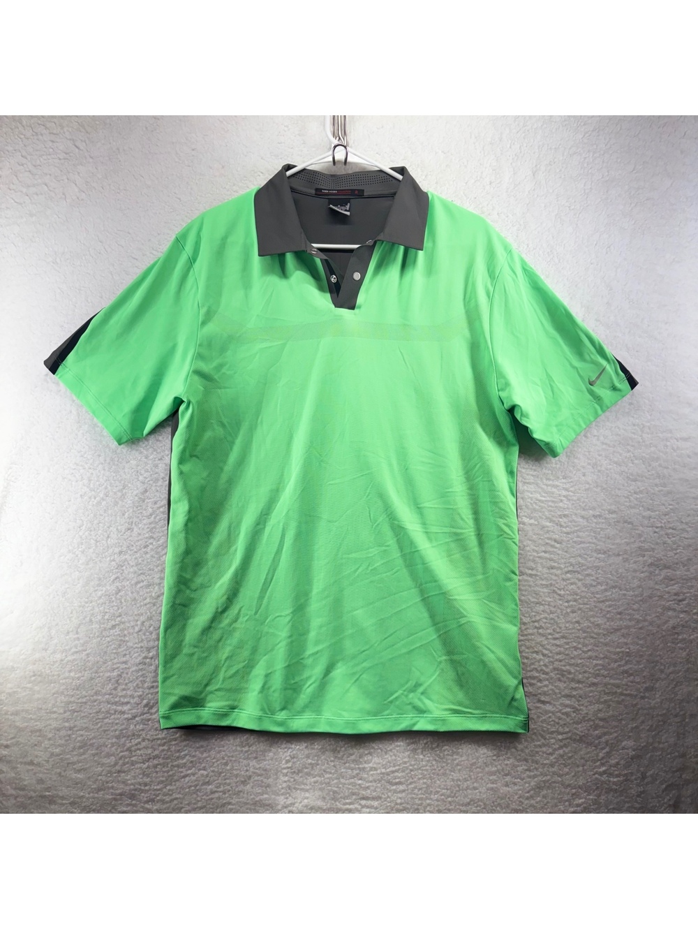 Nike Tiger Woods Collection Performance Golf Polo Mens Medium Neon Green Dri-Fit